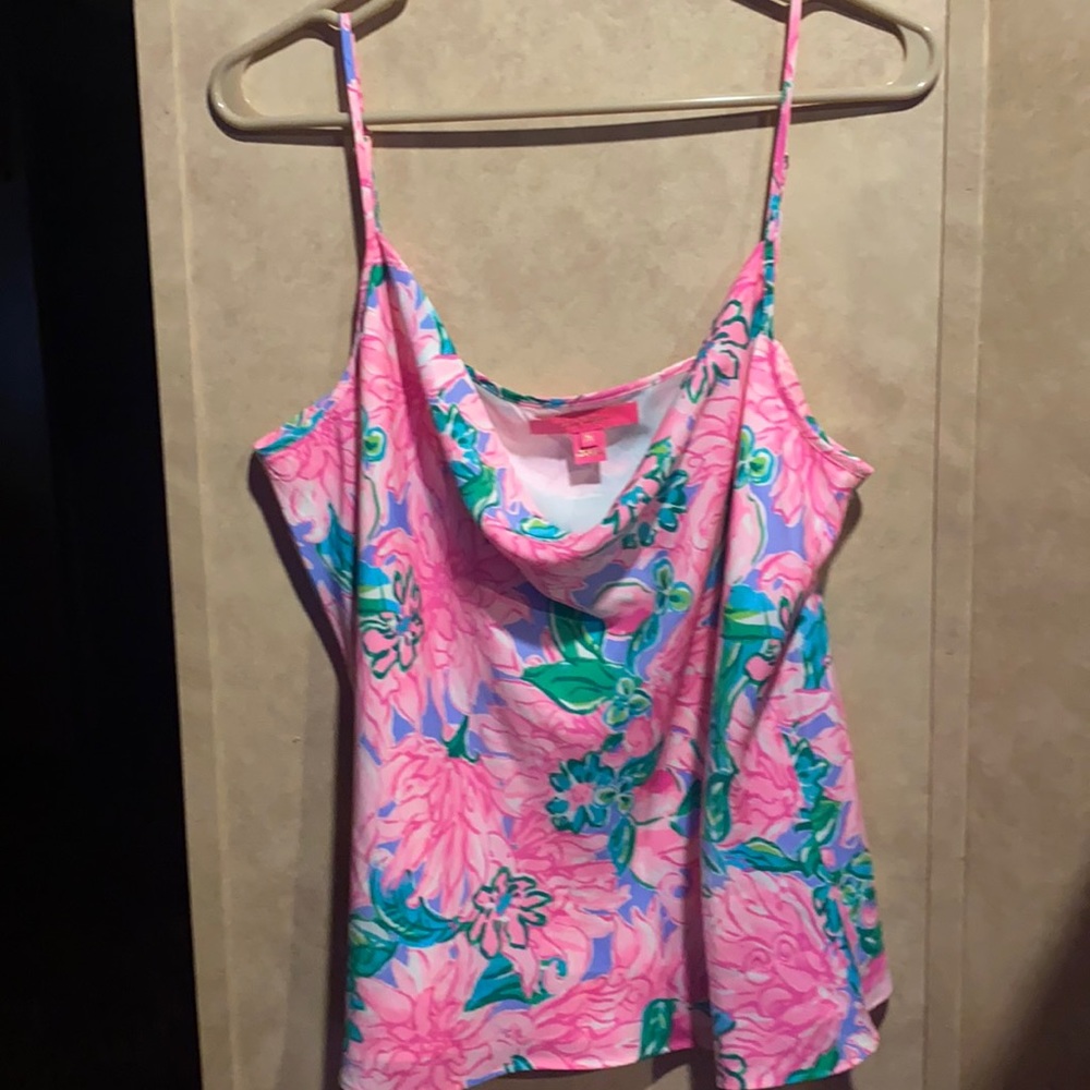 NWOT Lilly Pulitzer cowl neck silk camisole size XL..perfect condition